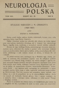 Neurologja Polska. T. 8, 1925, z. 3-4