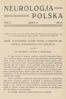 Neurologja Polska. T. 10, 1927, z. 2