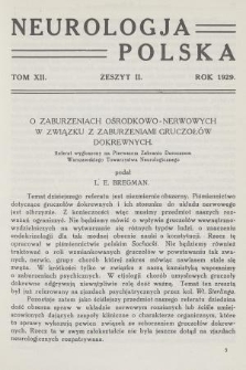 Neurologja Polska. T. 12, 1929, z. 2
