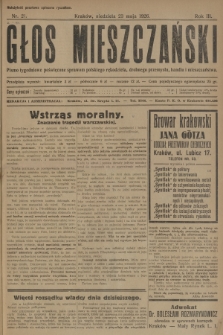 Głos Mieszczański : pismo tygodniowe poświęcone sprawom polskiego rękodzieła, drobnego przemysłu, handlu i mieszczaństwa. R. 3, 1926, nr 21