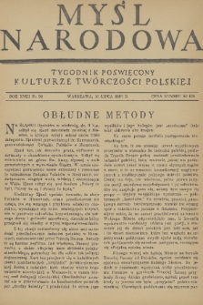 Myśl Narodowa : tygodnik poświęcony kulturze twórczości polskiej. R. 18, 1938, nr 30