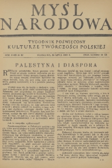 Myśl Narodowa : tygodnik poświęcony kulturze twórczości polskiej. R. 18, 1938, nr 32