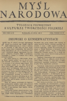 Myśl Narodowa : tygodnik poświęcony kulturze twórczości polskiej. R. 18, 1938, nr 33