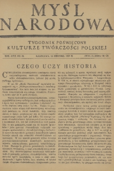 Myśl Narodowa : tygodnik poświęcony kulturze twórczości polskiej. R. 18, 1938, nr 35