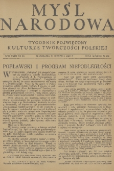 Myśl Narodowa : tygodnik poświęcony kulturze twórczości polskiej. R. 18, 1938, nr 36