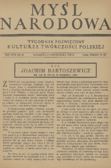 Myśl Narodowa : tygodnik poświęcony kulturze twórczości polskiej. R. 18, 1938, nr 43