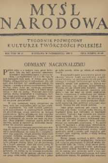 Myśl Narodowa : tygodnik poświęcony kulturze twórczości polskiej. R. 18, 1938, nr 47