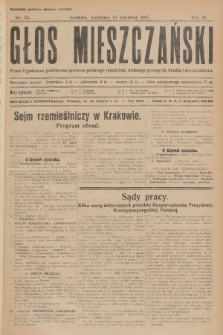 Głos Mieszczański : pismo tygodniowe poświęcone sprawom polskiego rękodzieła, drobnego przemysłu, handlu i mieszczaństwa. R. 4, 1927, nr 14