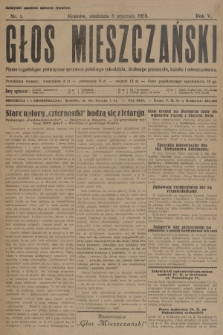 Głos Mieszczański : pismo tygodniowe poświęcone sprawom polskiego rękodzieła, drobnego przemysłu, handlu i mieszczaństwa. R. 5, 1928, nr 1