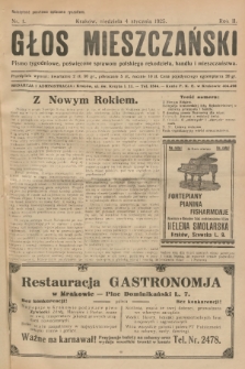 Głos Mieszczański : pismo tygodniowe poświęcone sprawom polskiego rękodzieła, handlu i mieszczaństwa. R. 2, 1925, nr 1