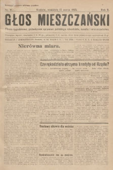 Głos Mieszczański : pismo tygodniowe poświęcone sprawom polskiego rękodzieła, handlu i mieszczaństwa. R. 2, 1925, nr 11