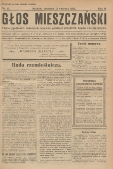 Głos Mieszczański : pismo tygodniowe poświęcone sprawom polskiego rękodzieła, handlu i mieszczaństwa. R. 2, 1925, nr 15