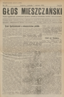 Głos Mieszczański : pismo tygodniowe poświęcone sprawom polskiego rękodzieła, handlu i mieszczaństwa. R. 2, 1925, nr 23