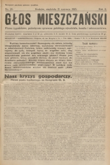 Głos Mieszczański : pismo tygodniowe poświęcone sprawom polskiego rękodzieła, handlu i mieszczaństwa. R. 2, 1925, nr 25