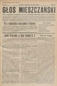 Głos Mieszczański : pismo tygodniowe poświęcone sprawom polskiego rękodzieła, handlu i mieszczaństwa. R. 2, 1925, nr 29