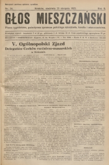 Głos Mieszczański : pismo tygodniowe poświęcone sprawom polskiego rękodzieła, handlu i mieszczaństwa. R. 2, 1925, nr 34