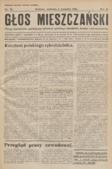 Głos Mieszczański : pismo tygodniowe poświęcone sprawom polskiego rękodzieła, handlu i mieszczaństwa. R. 2, 1925, nr 36