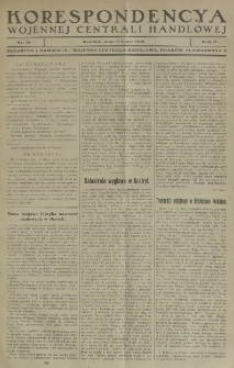 Korespondencya Wojennej Centrali Handlowej. R. 2, 1918, nr 14