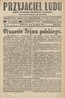 Przyjaciel Ludu : organ Polskiego Stronnictwa Ludowego. 1919, nr 7