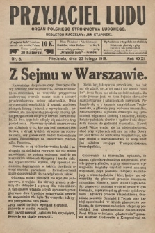 Przyjaciel Ludu : organ Polskiego Stronnictwa Ludowego. 1919, nr 8