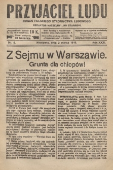 Przyjaciel Ludu : organ Polskiego Stronnictwa Ludowego. 1919, nr 9
