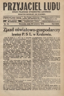 Przyjaciel Ludu : organ Polskiego Stronnictwa Ludowego. 1919, nr 15