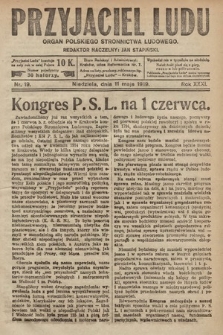 Przyjaciel Ludu : organ Polskiego Stronnictwa Ludowego. 1919, nr 19