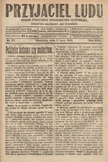 Przyjaciel Ludu : organ Polskiego Stronnictwa Ludowego. 1919, nr 27