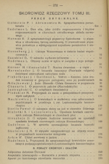 Kwartalnik Kliniczny Szpitala Starozakonnych w Warszawie : wydawnictwo lekarzy szpitala. R. 3, 1924, Skorowidz rzeczowy tomu III