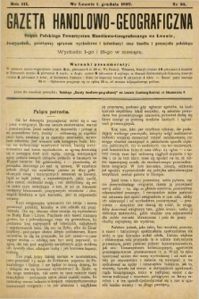 Gazeta Handlowo-Geograficzna : organ Polskiego Towarzystwa Handlowo-Geograficznego we Lwowie, dwutygodnik poświęcony sprawom wychodztwa i kolonizacyi oraz handlu i przemysłu polskiego. 1897, nr 23