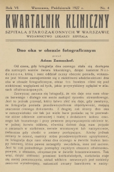 Kwartalnik Kliniczny Szpitala Starozakonnych w Warszawie : wydawnictwo lekarzy szpitala. R. 6, 1927, Nr 4