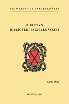 Biuletyn Biblioteki Jagiellońskiej. R. 71-72, 2021-2022 [całość]