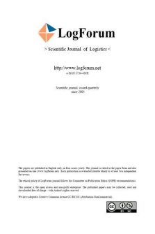 LogForum : scientific journal of logistics. Vol. 15 (2019)