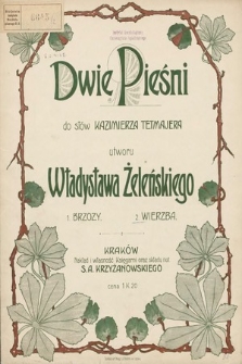 Dwie pieśni : do słów Kazimierza Tetmajera. 2, Wierzba