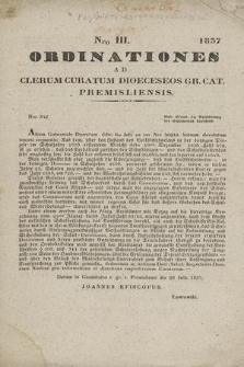 Ordinationes ad Clerum Curatum Dioeceseos Gr. Cat. Premisliensis. 1837, Nro III