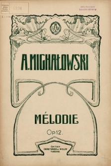 Mélodie : Op. 12