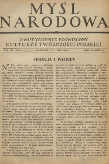 Myśl Narodowa : dwutygodnik poświęcony kulturze twórczości polskiej. R. 8, 1928, nr 4