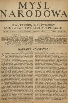 Myśl Narodowa : dwutygodnik poświęcony kulturze twórczości polskiej. R. 8, 1928, nr 6
