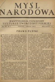 Myśl Narodowa : dwutygodnik poświęcony kulturze twórczości polskiej. R. 8, 1928, nr 10