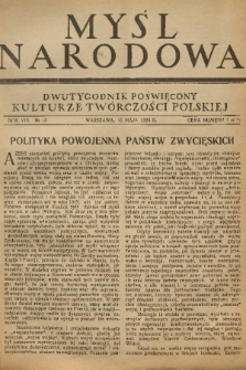 Myśl Narodowa : dwutygodnik poświęcony kulturze twórczości polskiej. R. 8, 1928, nr 13