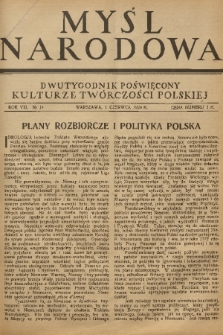 Myśl Narodowa : dwutygodnik poświęcony kulturze twórczości polskiej. R. 8, 1928, nr 14