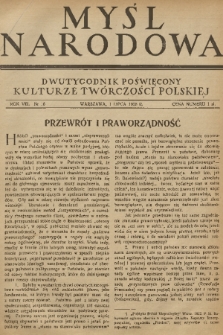Myśl Narodowa : dwutygodnik poświęcony kulturze twórczości polskiej. R. 8, 1928, nr 16