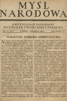 Myśl Narodowa : dwutygodnik poświęcony kulturze twórczości polskiej. R. 8, 1928, nr 23