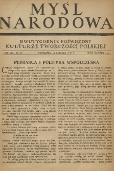 Myśl Narodowa : dwutygodnik poświęcony kulturze twórczości polskiej. R. 8, 1928, nr 28