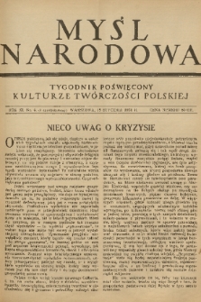 Myśl Narodowa : tygodnik poświęcony kulturze twórczości polskiej. R. 11, 1931, nr 4