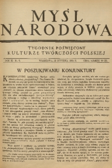 Myśl Narodowa : tygodnik poświęcony kulturze twórczości polskiej. R. 11, 1931, nr 5