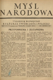 Myśl Narodowa : tygodnik poświęcony kulturze twórczości polskiej. R. 11, 1931, nr 14