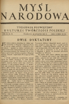 Myśl Narodowa : tygodnik poświęcony kulturze twórczości polskiej. R. 11, 1931, nr 21