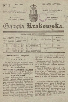 Gazeta Krakowska. 1840, nr 1