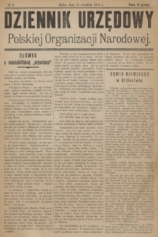 Dziennik Urzędowy Polskiej Organizacji Narodowej. 1914, nr 2